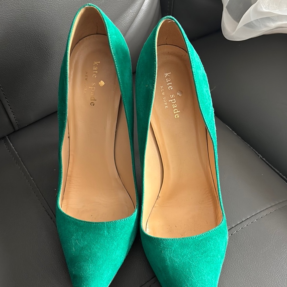 Kate Spade Vibrant Green Suede Heels